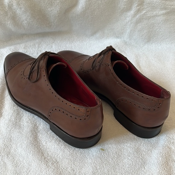 Cobbler Union Brown Adelaide cap toe Oxford dress shoes, size UK9 - Picture 4 of 7